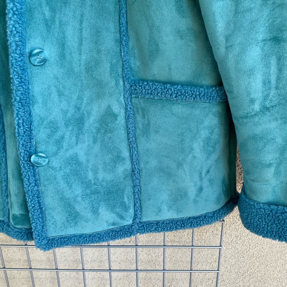 Teal Blue Warm Fuzzy Winter Jacket - Picture 3 of 6